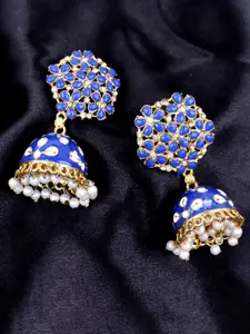 VAGHBHATT Dome Shaped Artificial Stones Jhumkas Earrings