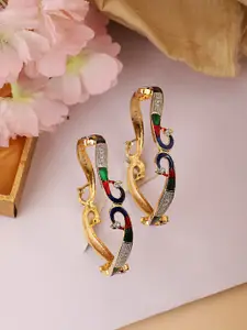 ANIKAS CREATION Set Of 2 Gold-Plated Stone-Studded Bangles