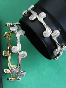 ANIKAS CREATION Set Of 2 Gold-Plated AD Studded Bangles