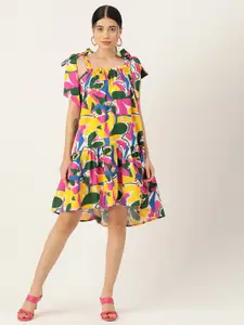 Rue Collection Printed Cotton A-line Dress