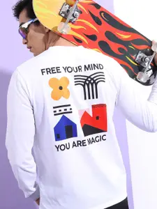 HIGHLANDER White Graphic Printed Regular Fit T-shirt