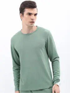 HIGHLANDER Green Round Neck Long Sleeves T-shirt