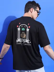 HIGHLANDER Graphic Printed Drop Shoulder Sleeves Oversized Fit T-shirt