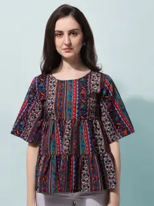 Oomph! Oomph Floral Print Layered Crepe Top