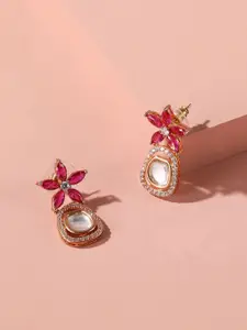 XPNSV Gold-Plated Floral Stud Earrings