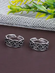 Silver Shine Set Of 2 Oxidised Silver-Plated Toe Rings