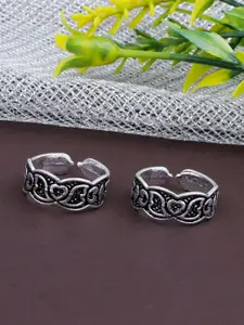 Silver Shine Set Of 2 Oxidised Silver-Plated Toe Rings