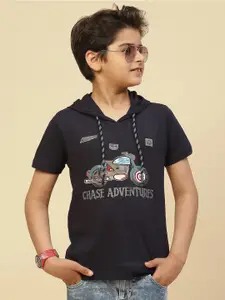 Monte Carlo Boys Graphic Printed Hooded T-shirt