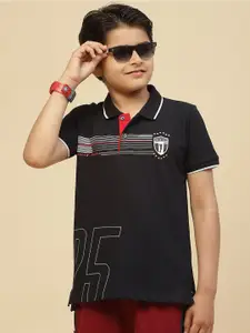 Monte Carlo Boys Typography Printed Polo Collar T-shirt