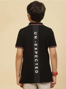 Monte Carlo Boys Typography Printed Polo Collar Pure Cotton T-shirt