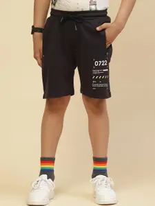 Monte Carlo Boys Typography Printed Mid Rise Shorts