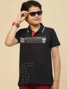 Monte Carlo Boys Typography Printed Polo Collar T-shirt