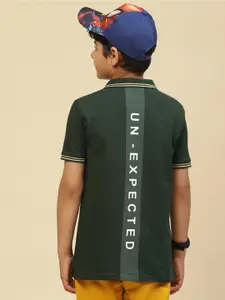 Monte Carlo Boys Typography Printed Polo Collar Pure Cotton T-shirt