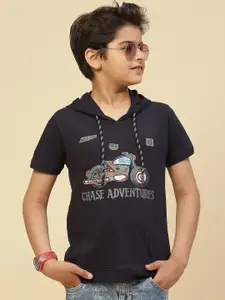 Monte Carlo Boys Graphic Printed Hooded Neck T-Shirt