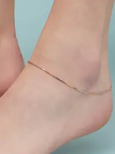 Zavya Women 925 Sterling Silver Rose Gold-Plated Anklet