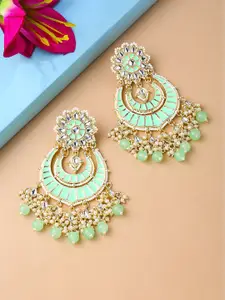 Yellow Chimes Gold-Plated Contemporary Chandbalis Earrings