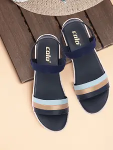 Colo Women Colourblocked Open Toe Flats