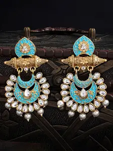 Sukkhi Gold-Plated Circular Chandbalis Drop Earrings