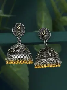 Sukkhi Silver-Plated Contemporary Jhumkas Earrings