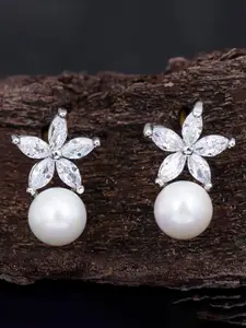 Sukkhi Rhodium-Plated Contemporary Studs Earrings