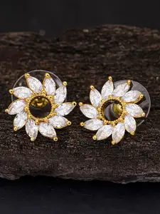 Sukkhi Gold-Plated Floral Studs Earrings