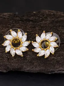 Sukkhi Gold-Plated Floral Studs Earrings