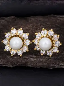 Sukkhi Gold-Plated Floral Studs Earrings