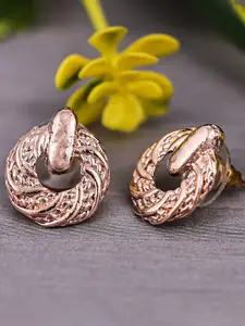 Sukkhi Rose Gold-Plated Contemporary Studs Earrings