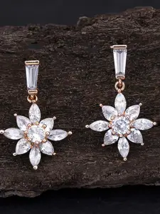 Sukkhi Gold-Plated Floral Drop Earrings