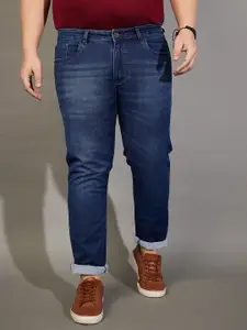 bigbanana Plus Size Men Mid-Rise Light Fade Stretchable Cotton Jeans