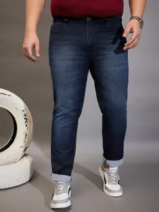 bigbanana Plus Size Men Mid-Rise Heavy Fade Stretchable Cotton Jeans