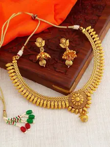 Sukkhi Gold-Plated Necklace & Earrings