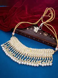 Sukkhi Gold-Plated Kundan-Studded Necklace & Earrings