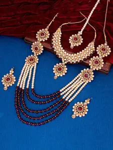 Sukkhi Gold-Plated Stone-Studded Necklace & Earrings