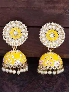 Sukkhi Floral Gold Plated Contemporary Jhumkas