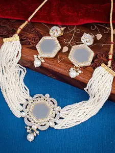 Sukkhi Gold-Plated Kundan-Studded Necklace & Earrings