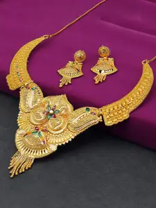 Sukkhi 24KT Gold-Plated Necklace & Earrings