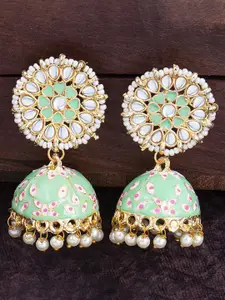 Sukkhi Floral Gold Plated Contemporary Jhumkas