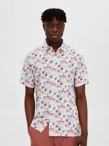 SELECTED Floral Printed Spread Collar Casual Shirt