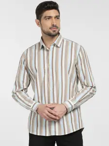 SELECTED Striped Spread Collar Cotton Casual Shirt