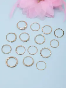 DIVA WALK Set Of 15 Gold-Plated Ring