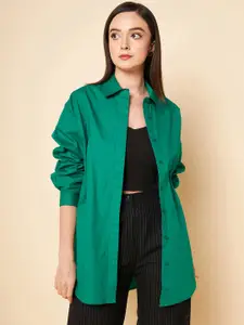 High Star Oversized Solid Cotton Casual Shirt