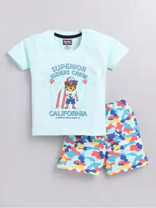 Nottie Planet Boys Printed Pure Cotton T-Shirt With Shorts