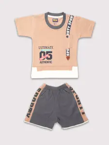 Nottie Planet Boys Printed Pure Cotton T-shirt With Shorts Set
