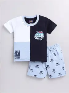Nottie Planet Boys Printed Pure Cotton T-shirt With Shorts Set
