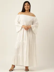 theRebelinme Off-Shoulder Fit & Flare Midi Dress