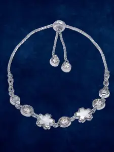 Taraash Taraash Women Sterling Silver Cubic Zirconia Charm Bracelet