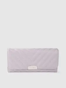 Lino Perros Women Geometric Textured Envelope Wallet with Quilted Detail