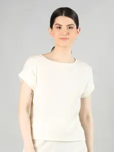 CHKOKKO Round Neck Extended Sleeves Cotton T-shirt