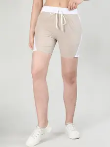 CHKOKKO Women Mid Rise Knitted Training & Gym Sports Shorts